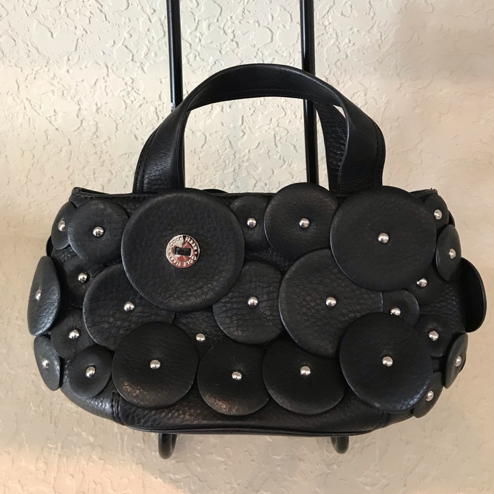 Black Leather Studded Cole Haan Mini Bag